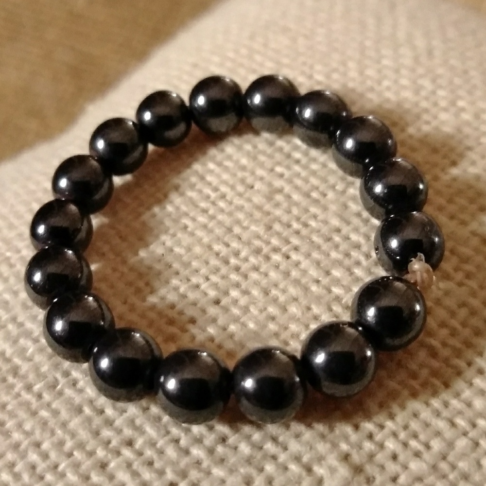 3/$20 Hematite beaded ring band sz. 8.5